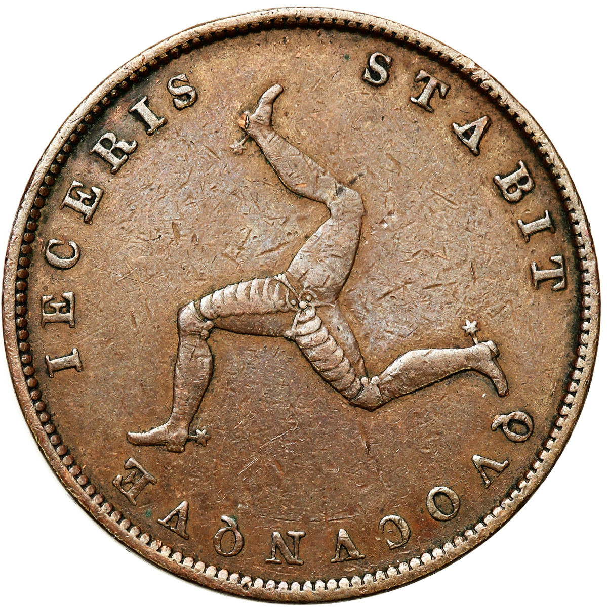 Wielka Brytania - Wyspa Man. Wiktoria (1837–1901). 1/2 penny 1839